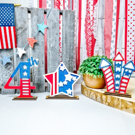 Winlyn 18 Sets 4th of July Craft Kits Patriotic Kids Crafts DIY