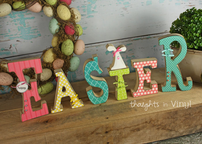 Easter Crafts | Wood Easter Letters and Shapes | Thoughts in Vinyl